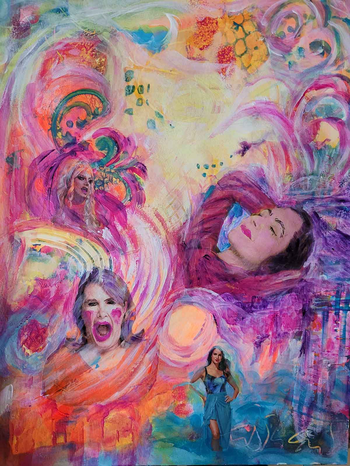 Intuitive Metamorphose – Farbenfrohes expressionistisches Kunstwerk