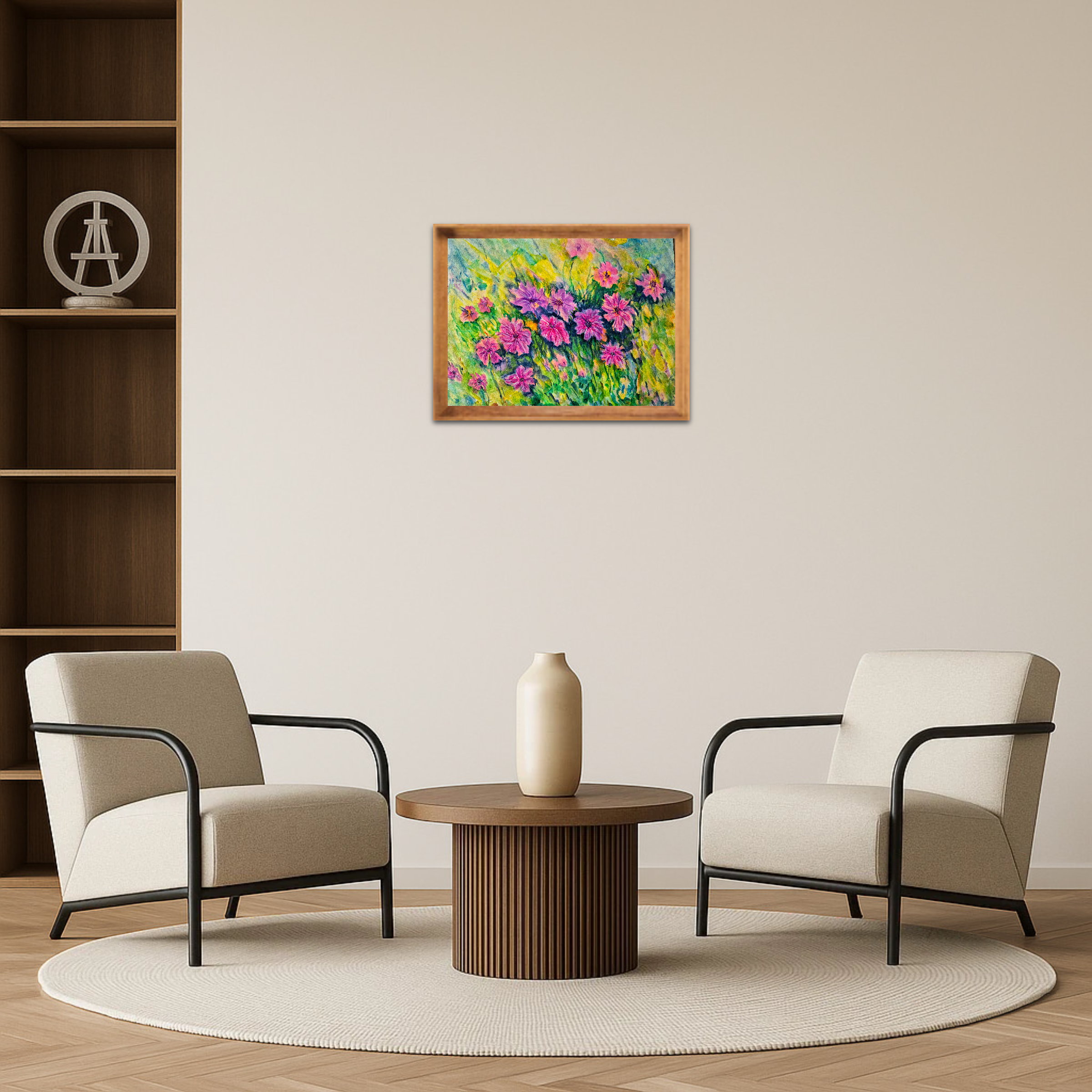 Blühendes Aquarell-Gemälde