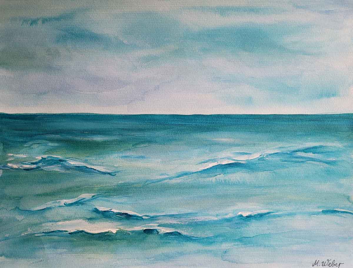 Türkises Meer – Maritimes Aquarell