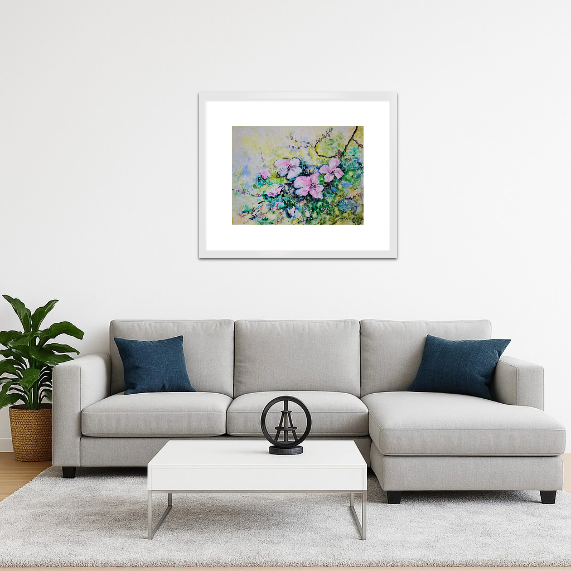 Zartes Blütenerwachen – Aquarellgemälde