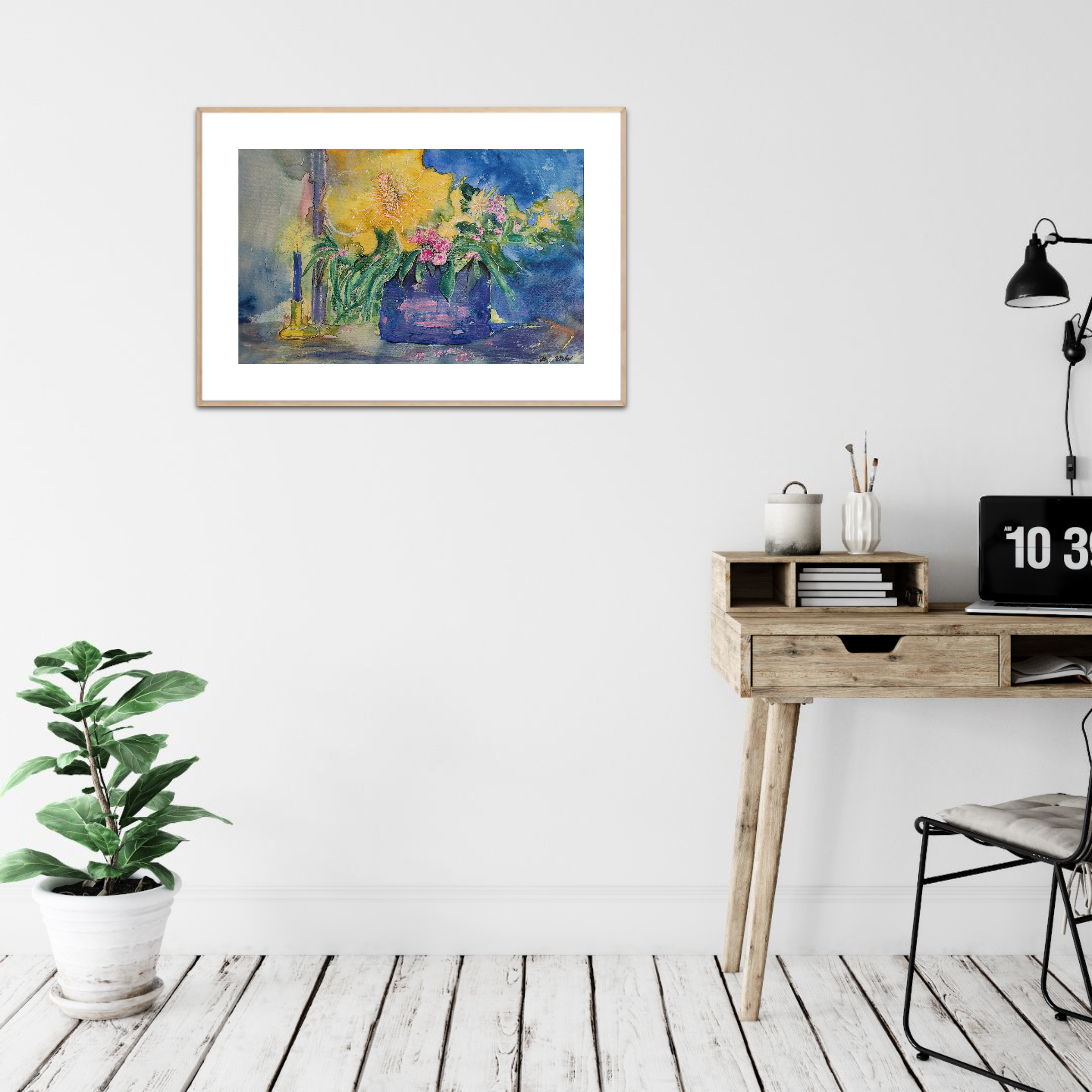 Blumenstillleben in Auflösung - Aquarell 