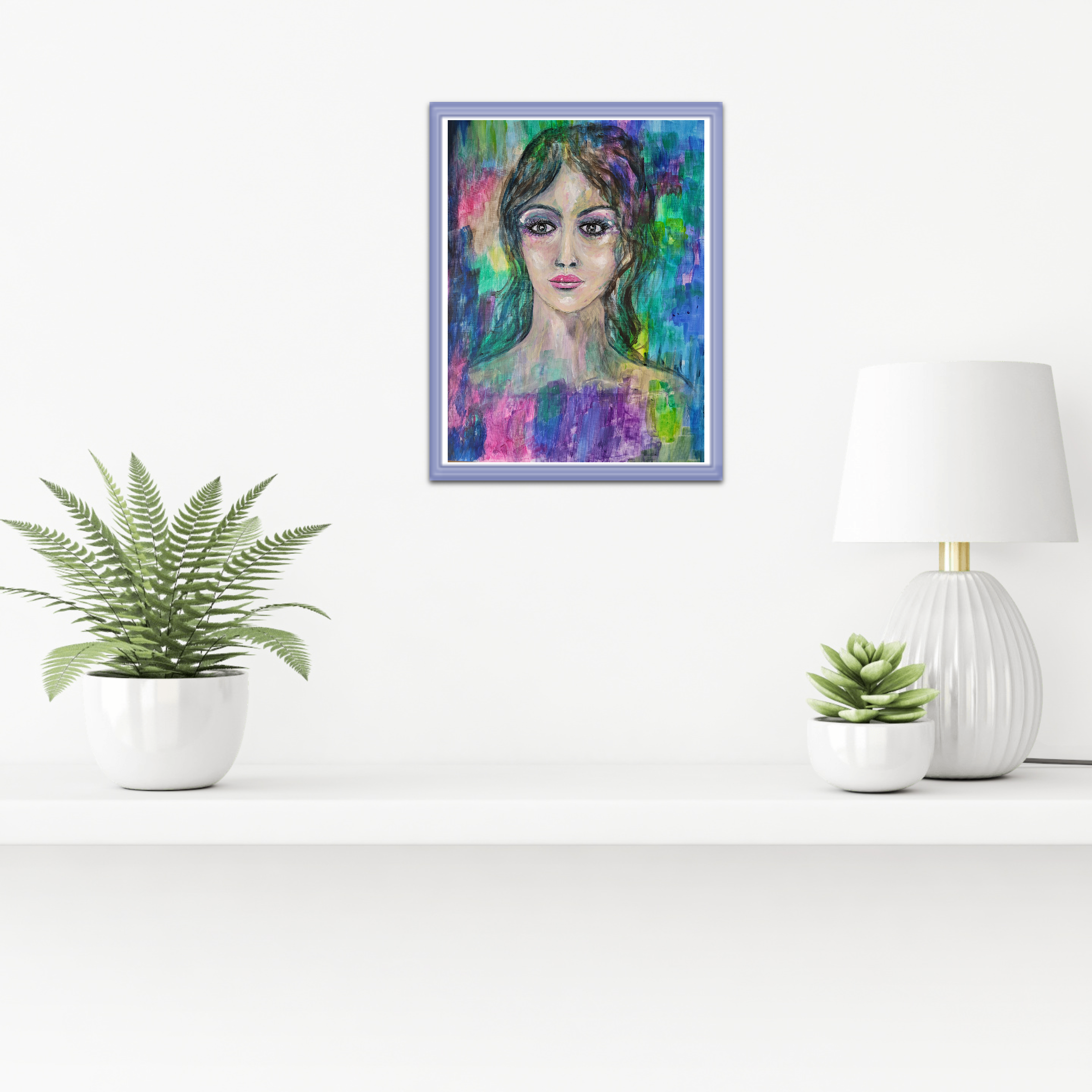 Traum oder Wirklichkeit? Abstraktes Portrait einer Frau -  Aquarell und Acryl