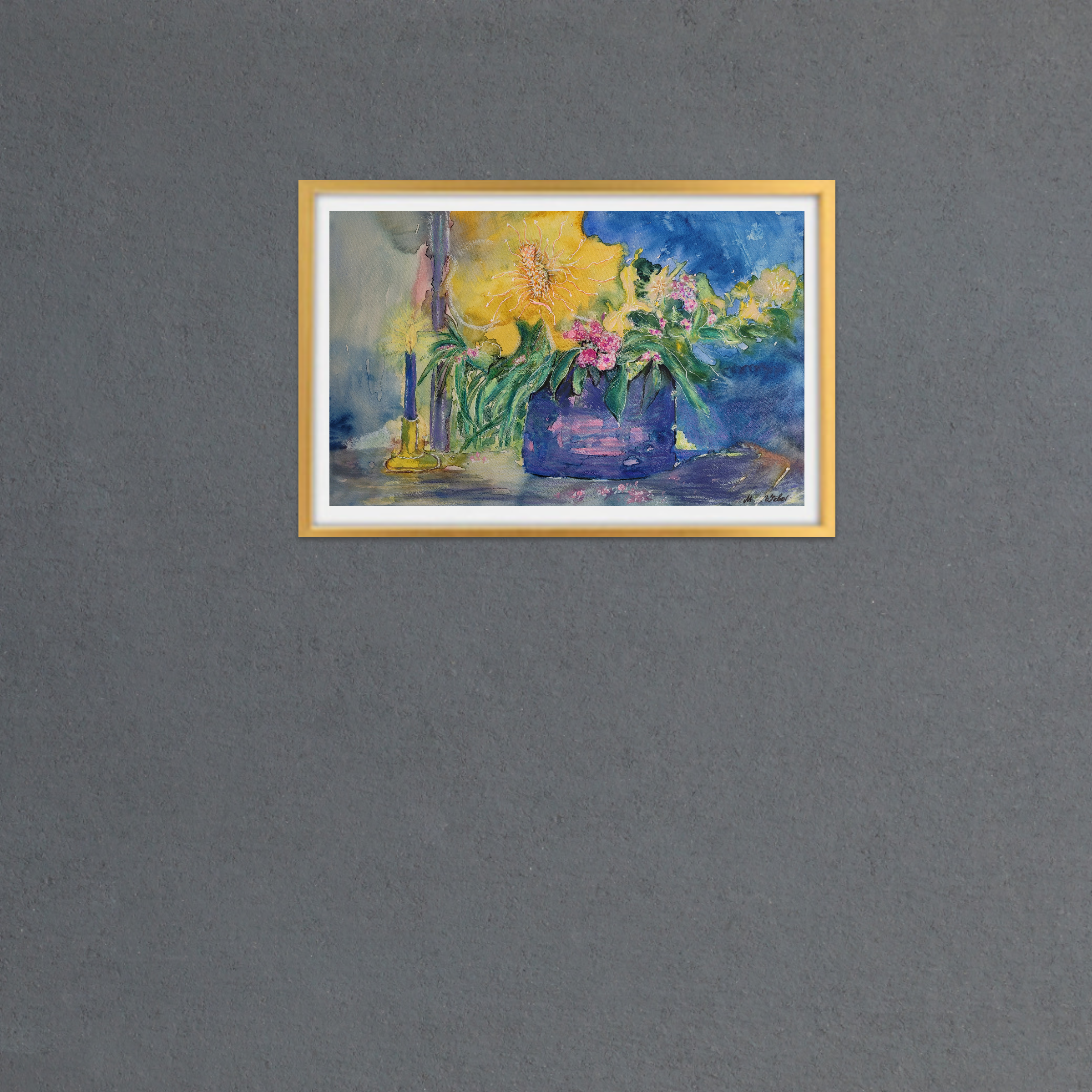 Blumenstillleben in Auflösung - Aquarell 