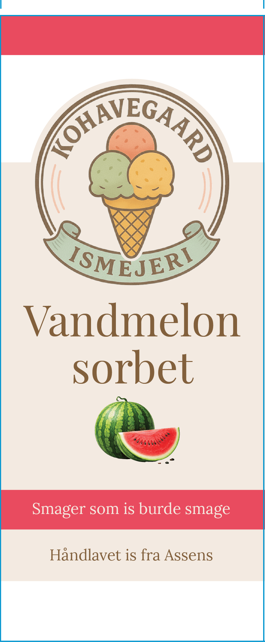 Vandmelon sorbet ispind 15 stk (1 kolli)