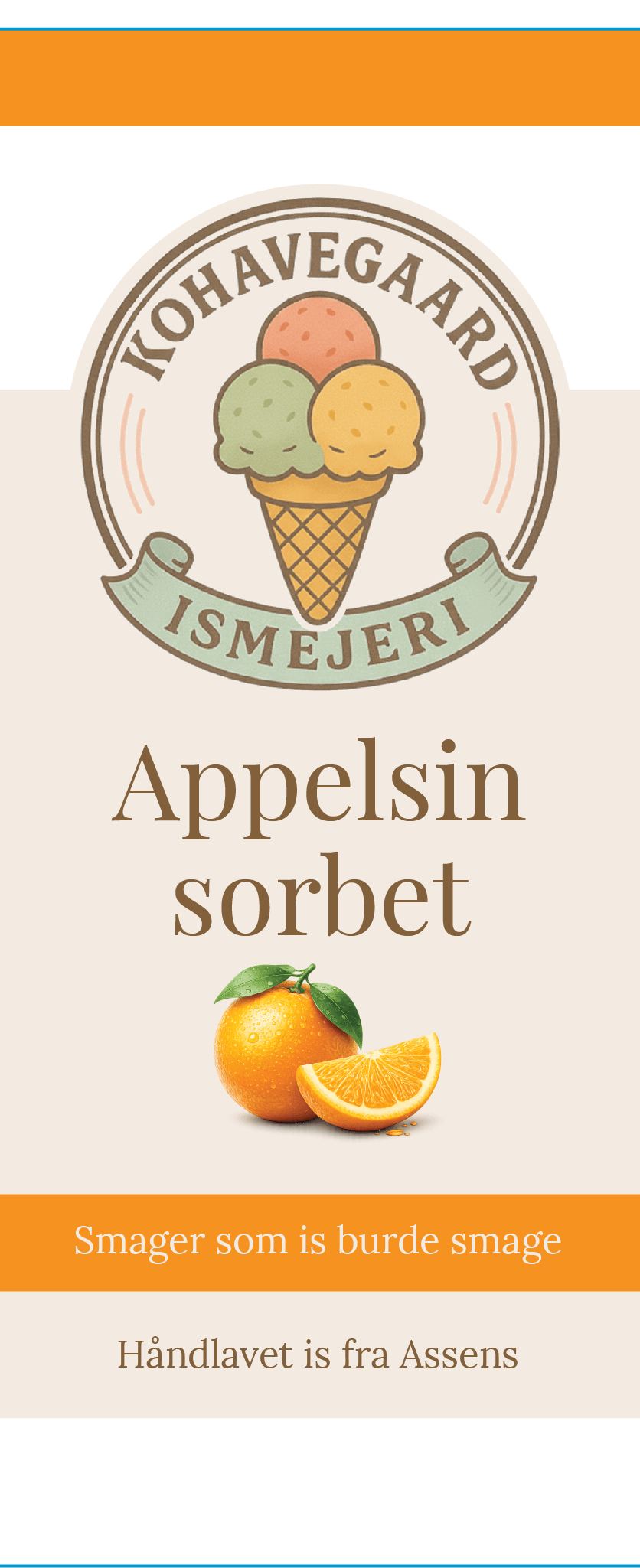 Appelsin Sorbet ispind