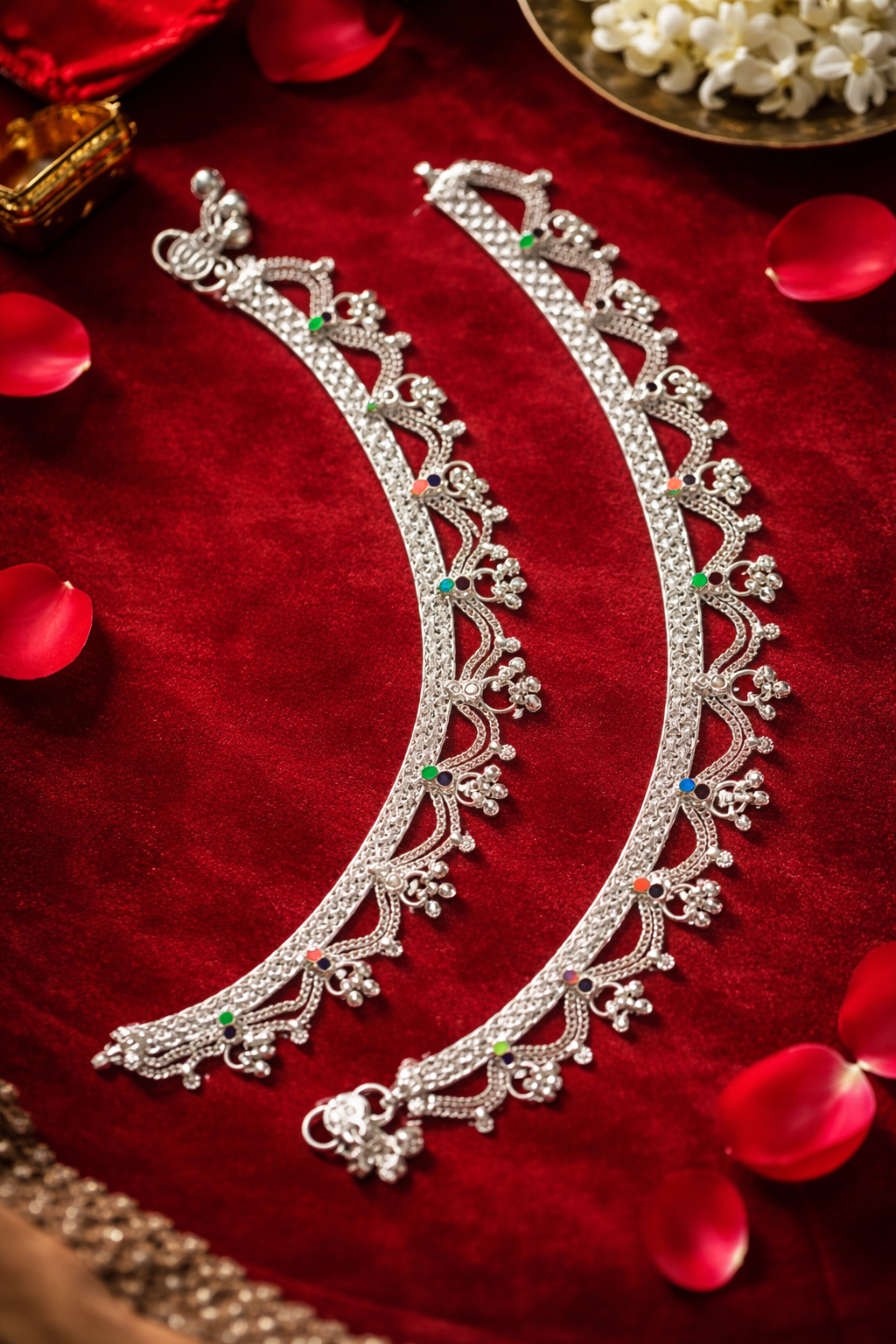 Silver Plated Payal Anklets