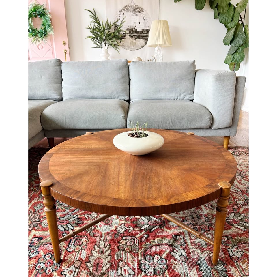 Mid-Century Round Wooden Coffee Table