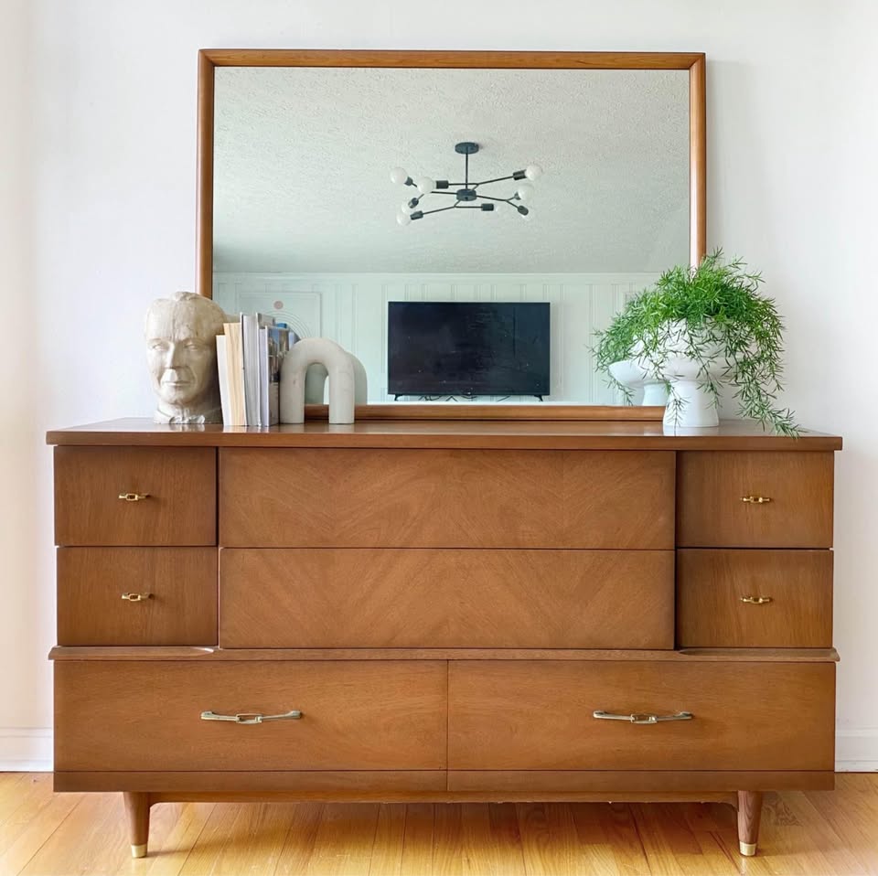 Mid-Century Modern Dresser with Mirror