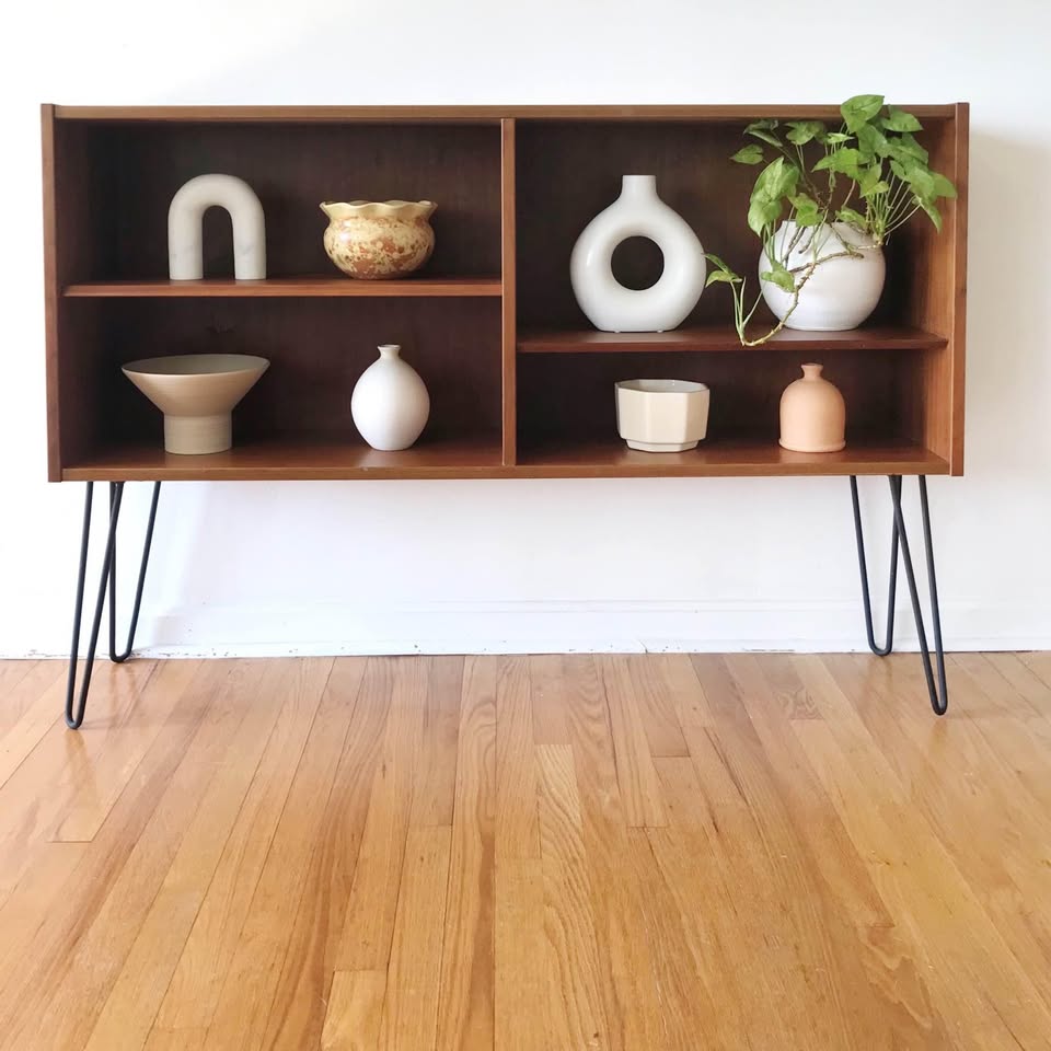 Mid-Century Walnut Console Table
