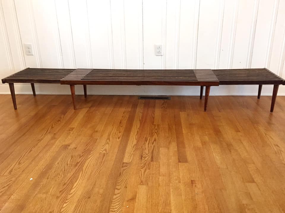 Mid-Century Modern Slat Bench