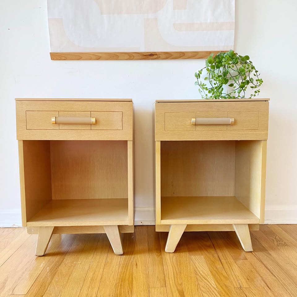 Modern Wood Nightstand Set
