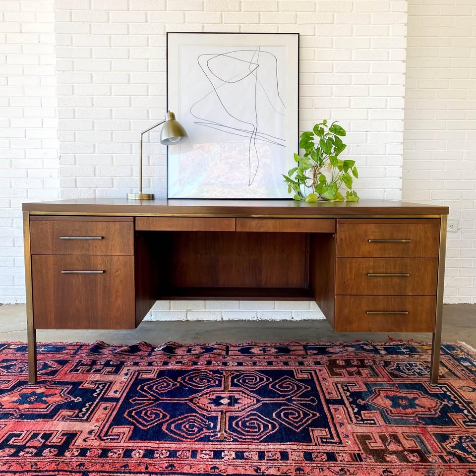 Mid-Century Modern Wooden Desk