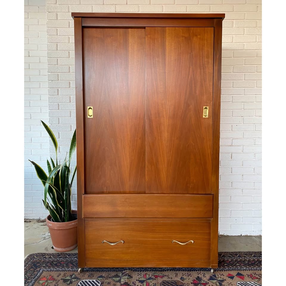 Mid-Century Wooden Wardrobe