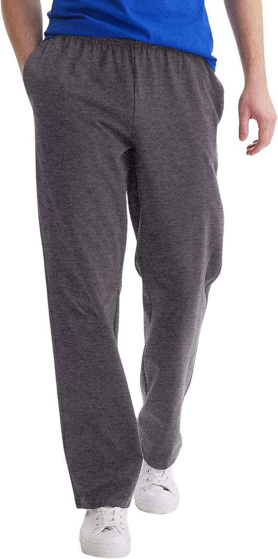 Hanes Men's Essentials Jersey Sweatpants, Cotton Lounge Pants with Pockets for Men, 32” Inseam