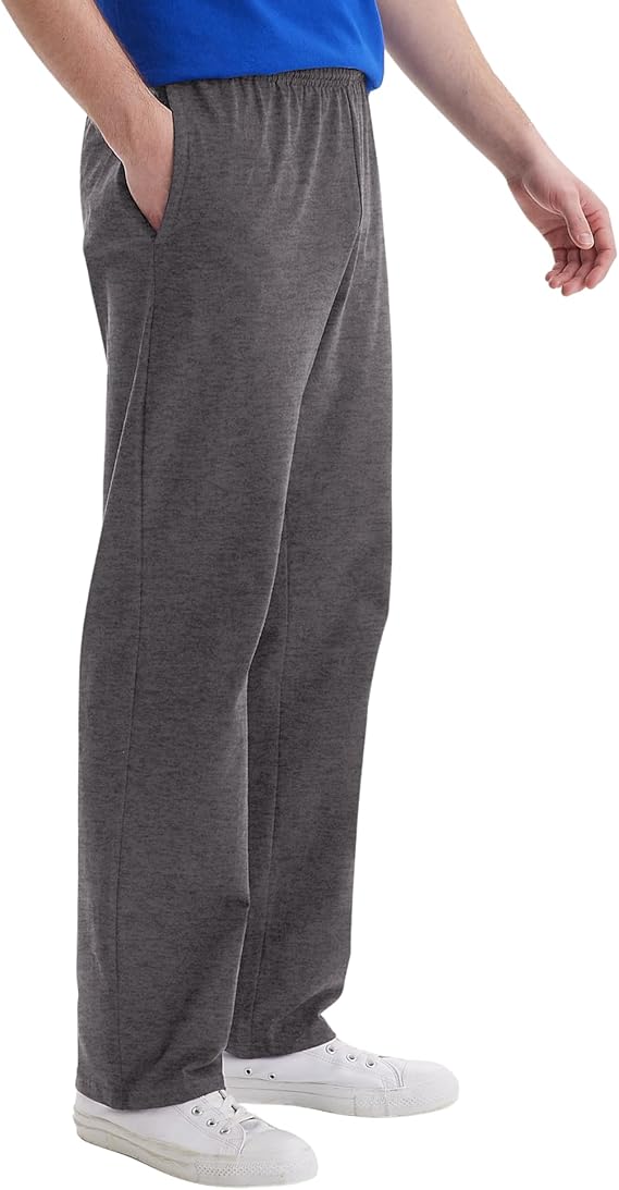 Hanes Men's Essentials Jersey Sweatpants, Cotton Lounge Pants with Pockets for Men, 32” Inseam