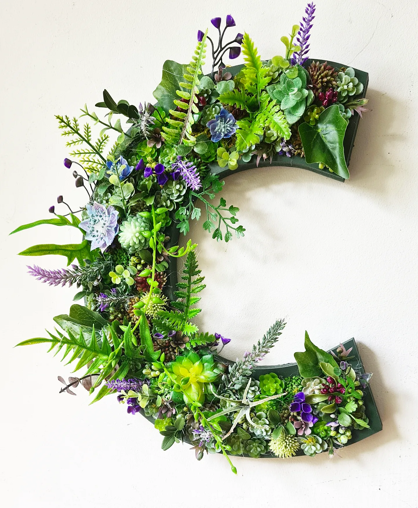 Botanical Faux Succulent Wall Letter (40cm/16" or 50cm/20" high)