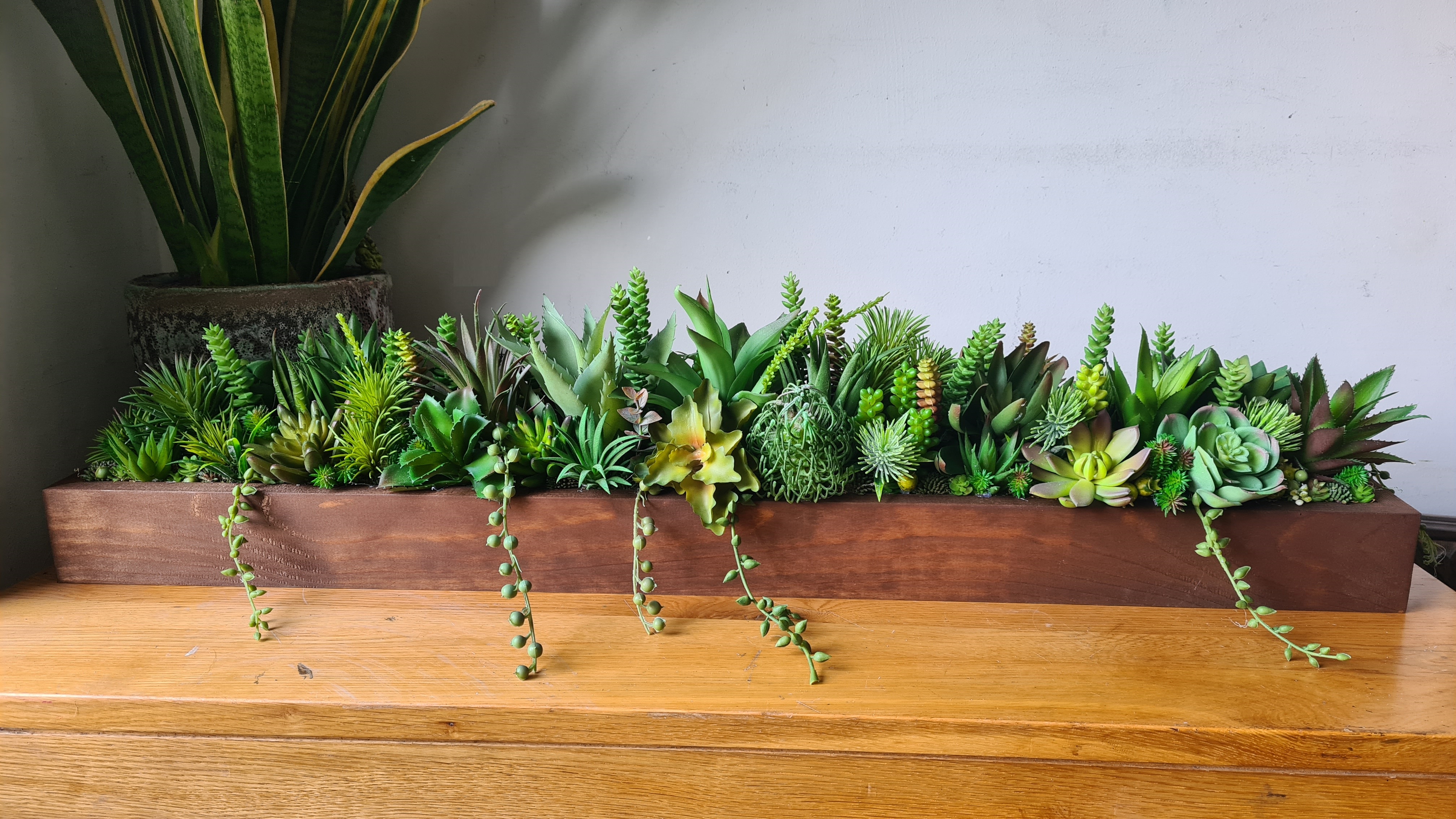 Faux Succulent Arrangement (Natural Greens, Rusts, Reds and Warm Tones)