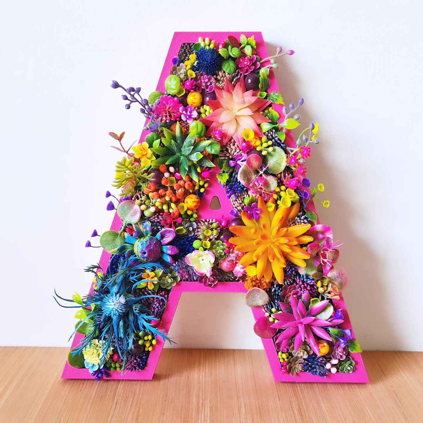 Vibrant Faux Succulent Wall Letter (40cm/16" or 50cm/20" high)