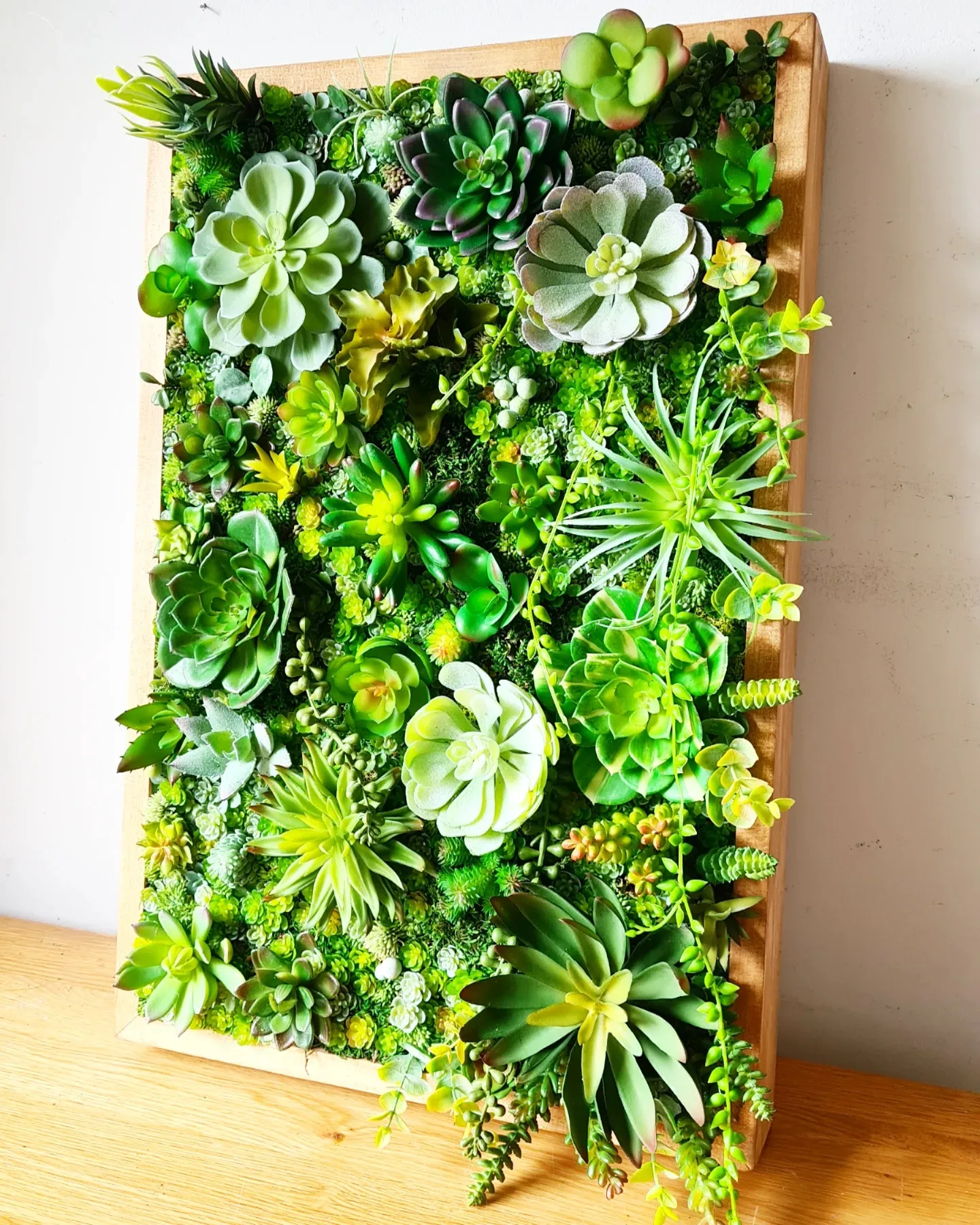 Faux Succulent Wall Panel x 1 (Greens)