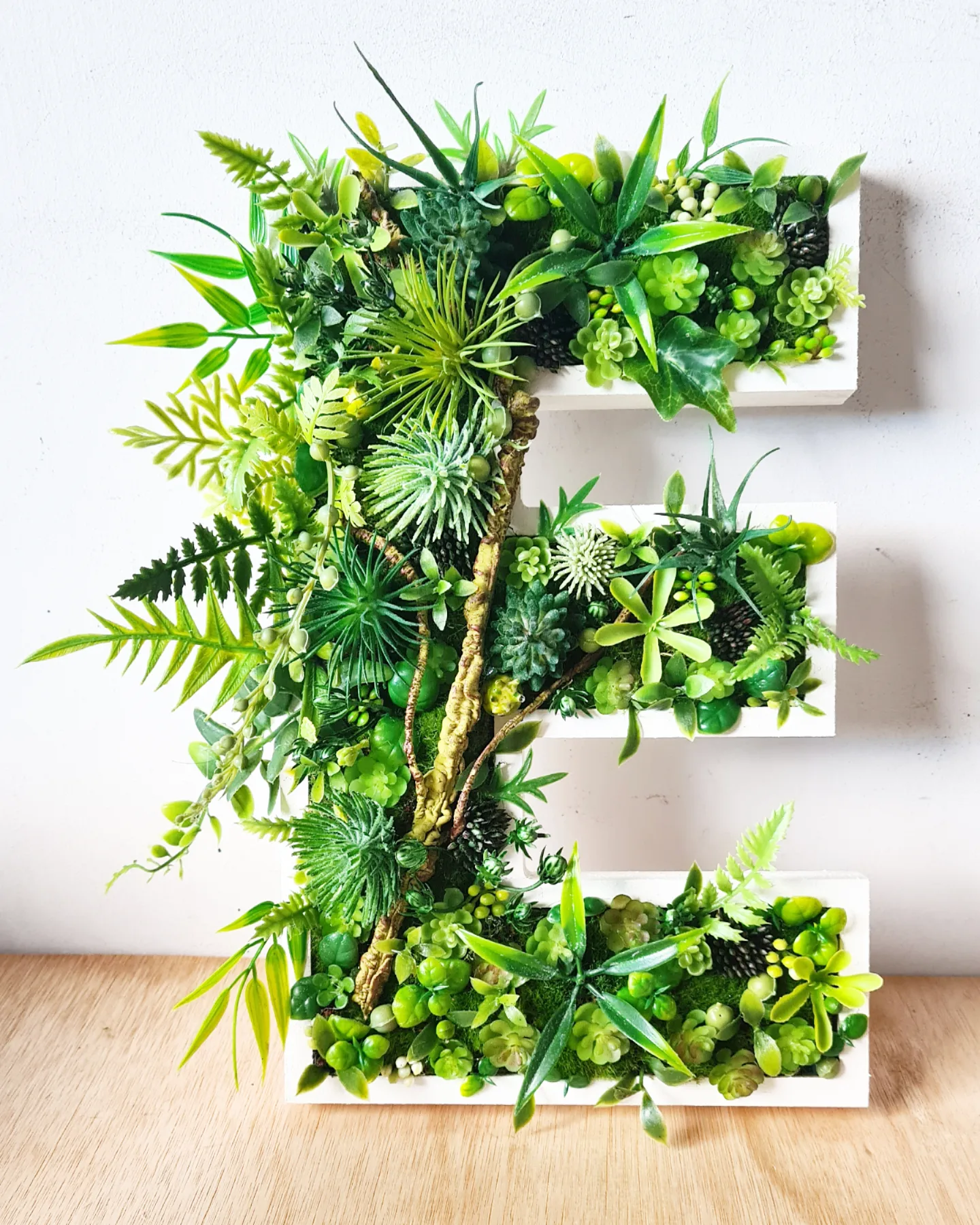 Botanical Faux Succulent Wall Letter (20cm/8" or 30cm/12" high)
