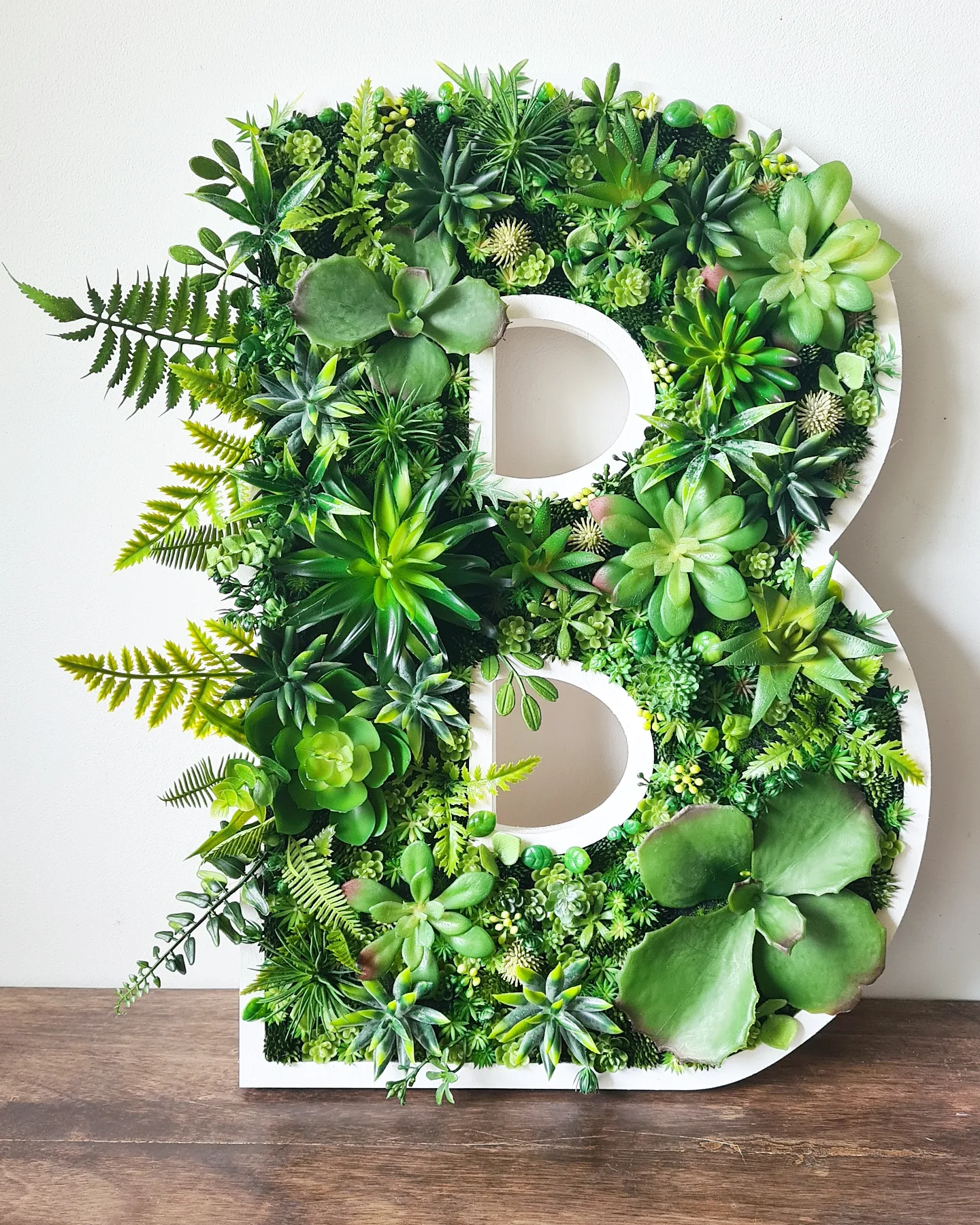 Botanical Faux Succulent Wall Letter (40cm/16" or 50cm/20" High)