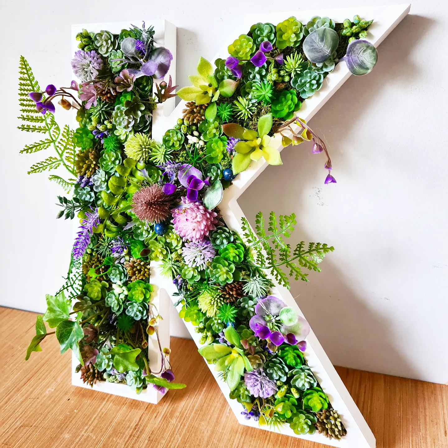 Botanical Faux Succulent Wall Letter (20cm/8" or 30cm/12" high)