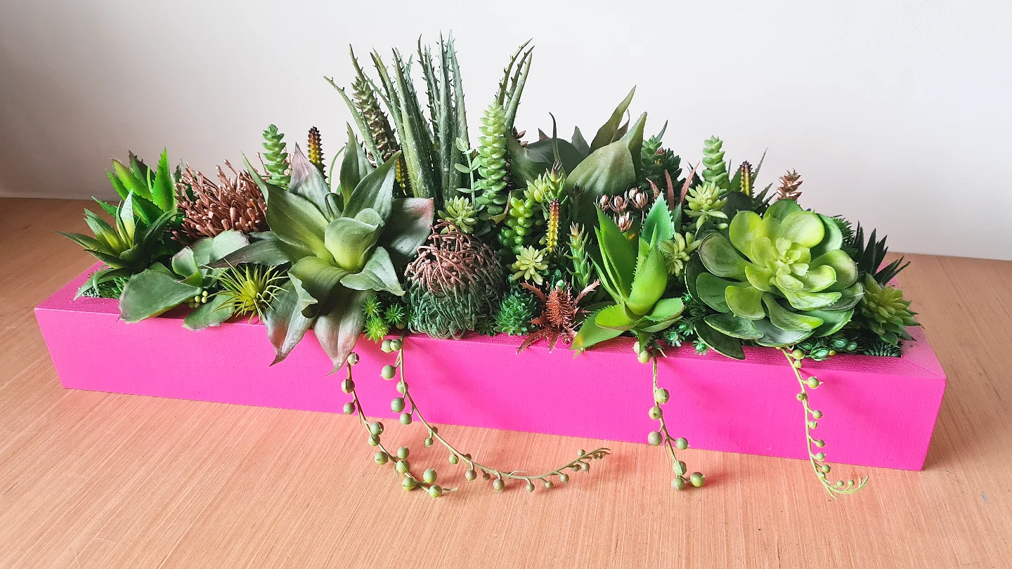 Faux Succulent Arrangement (tones of natural Green with Copper accents)