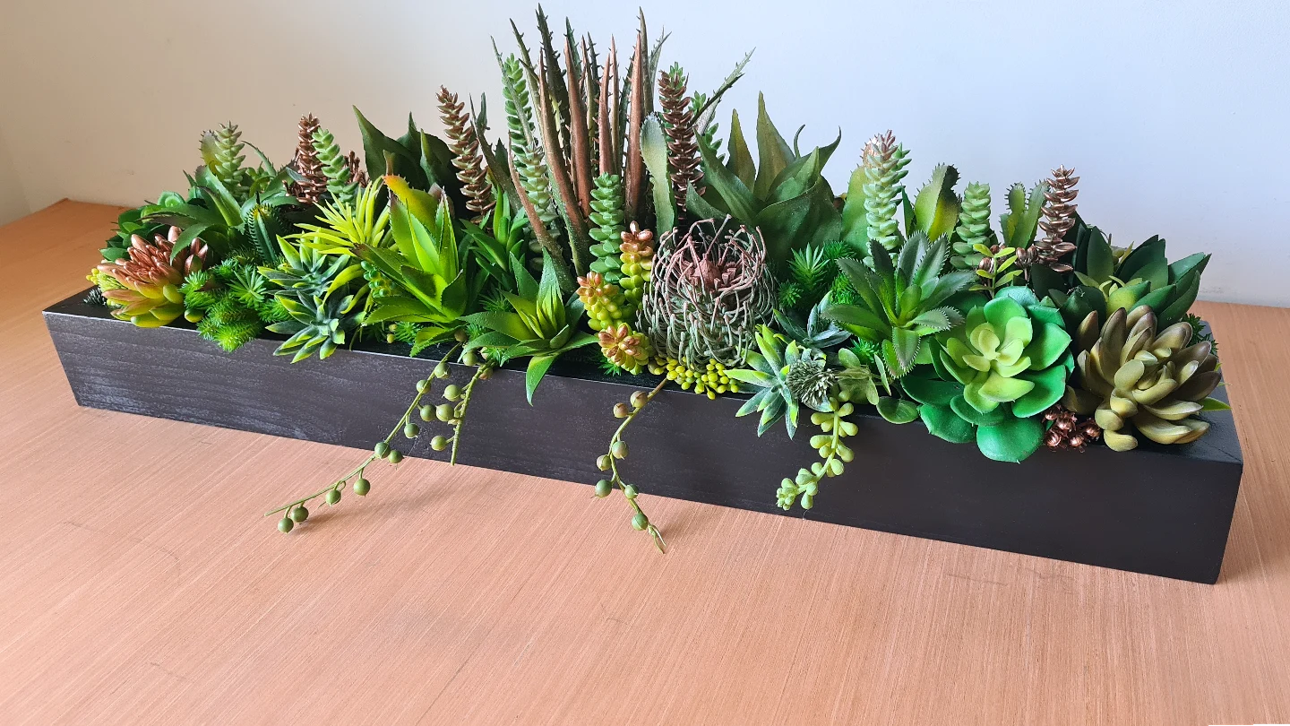 Faux Succulent Arrangement (tones of natural Green with Copper accents)
