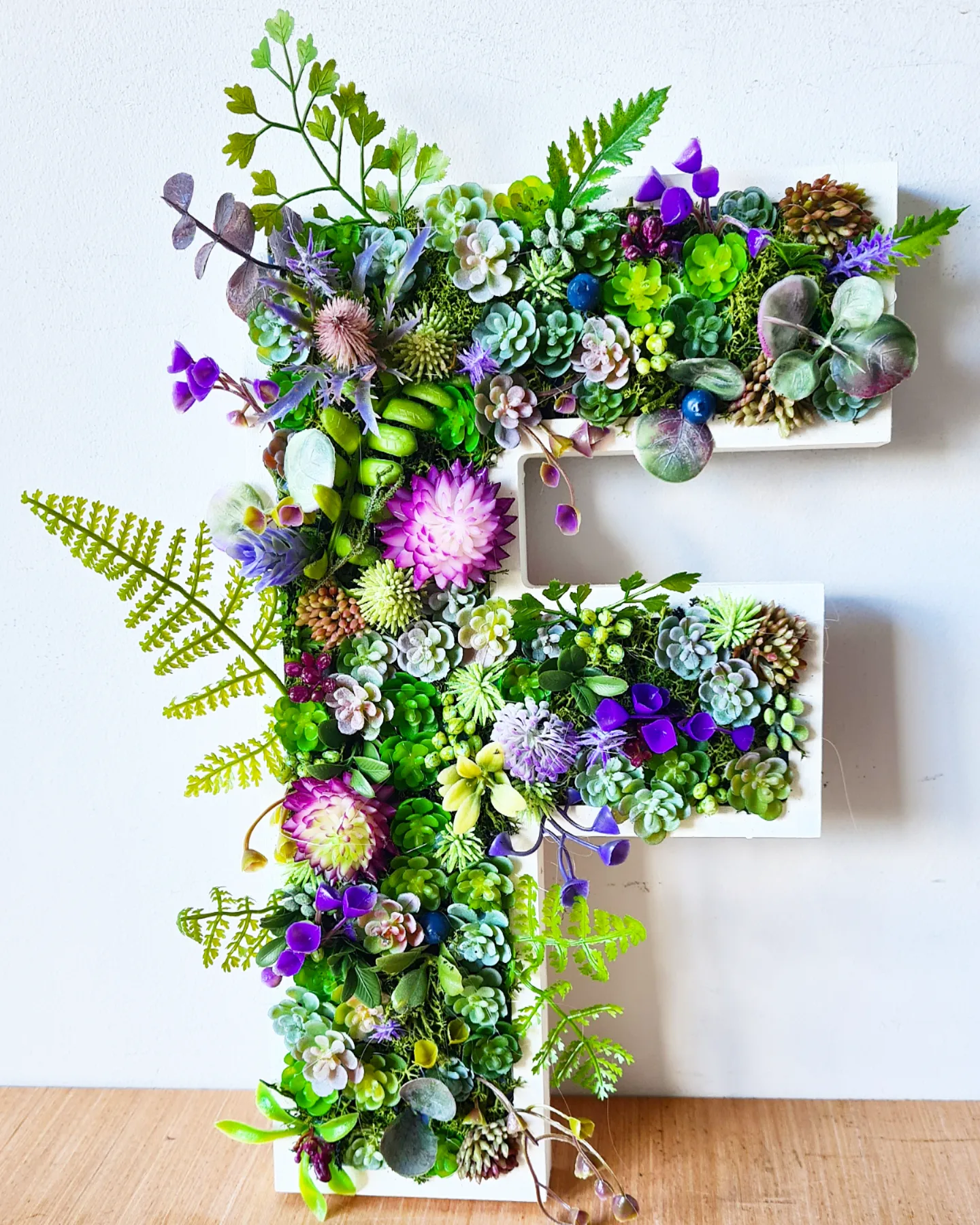 Botanical Faux Succulent Wall Letter (20cm/8" or 30cm/12" high)