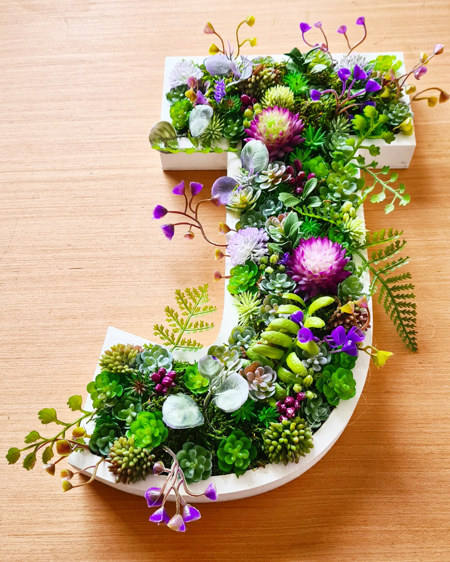 Botanical Faux Succulent Wall Letter (20cm/8" or 30cm/12" high)