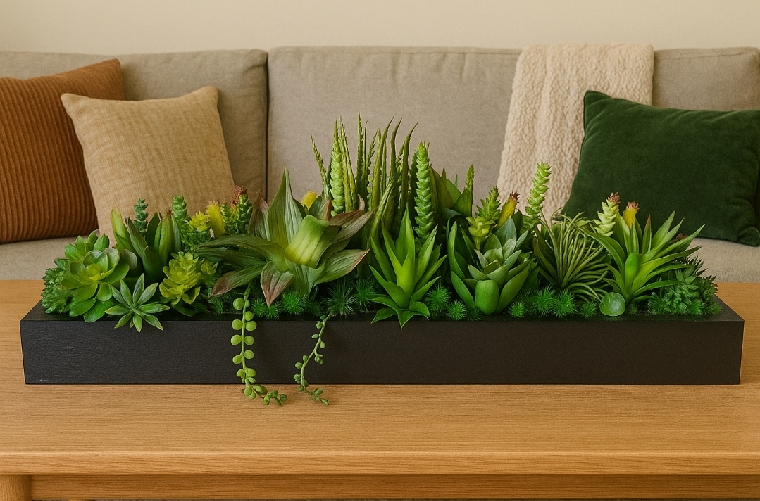 Faux Succulent Arrangement (tones of natural Green)