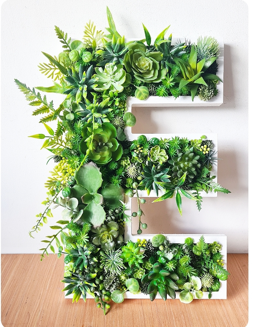 Botanical Faux Succulent Wall Letter (40cm/16" or 50cm/20" High)