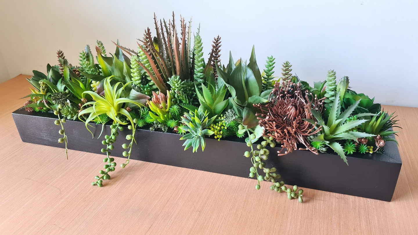 Faux Succulent Arrangement (tones of natural Green with Copper accents)