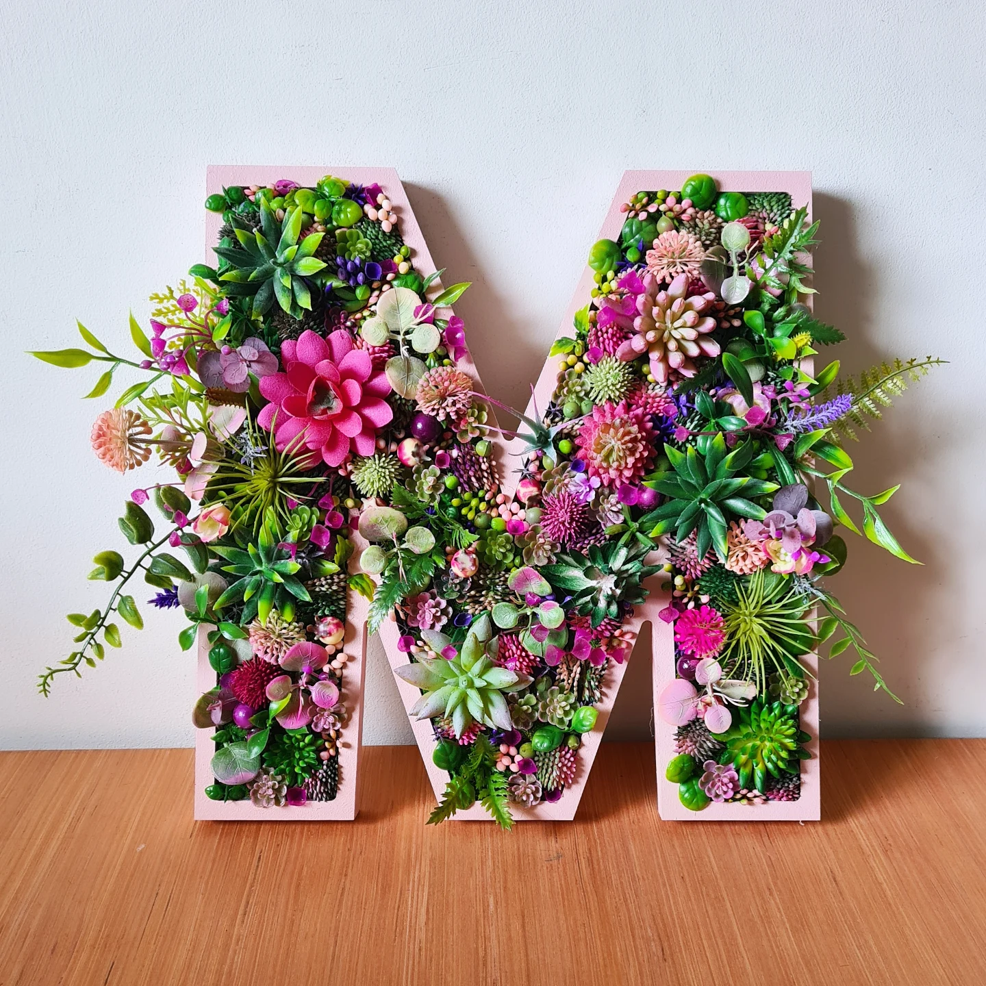 Botanical Faux Succulent Wall Letter (20cm/8" or 30cm/12" high)