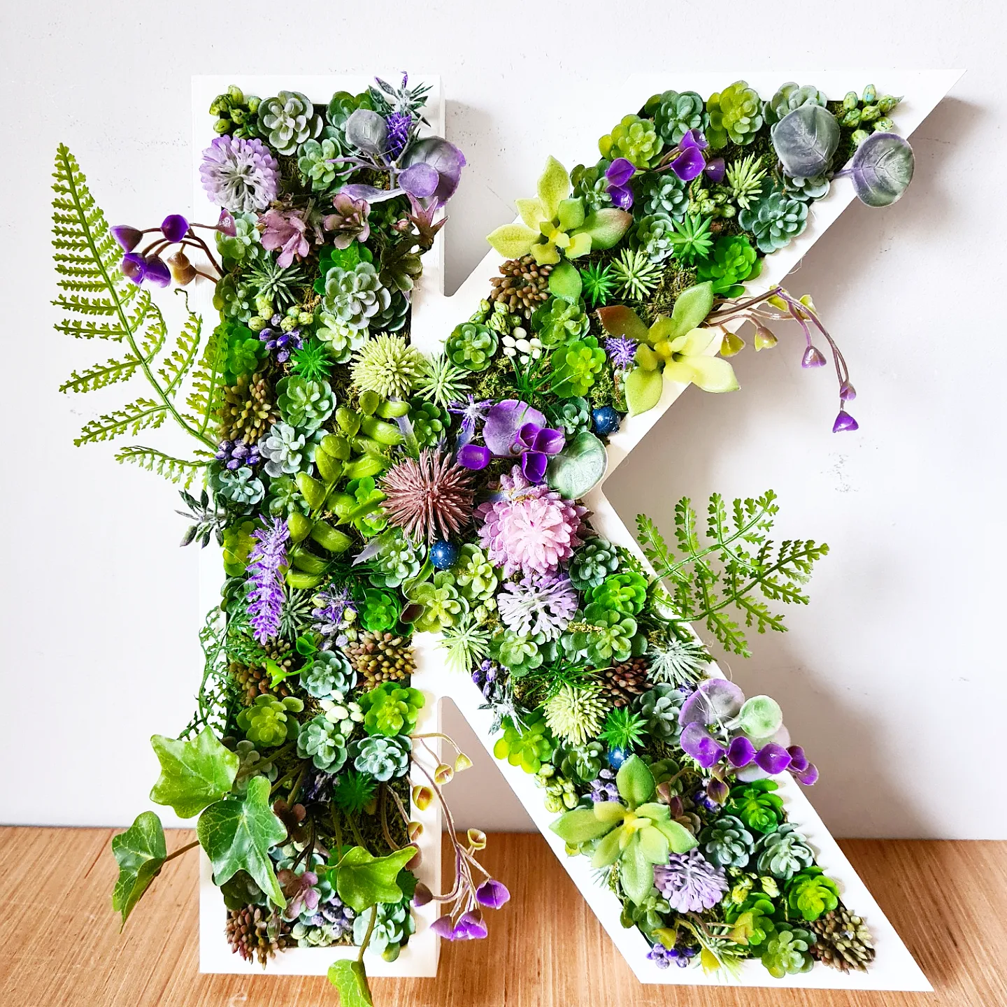 Botanical Faux Succulent Wall Letter (20cm/8" or 30cm/12" high)