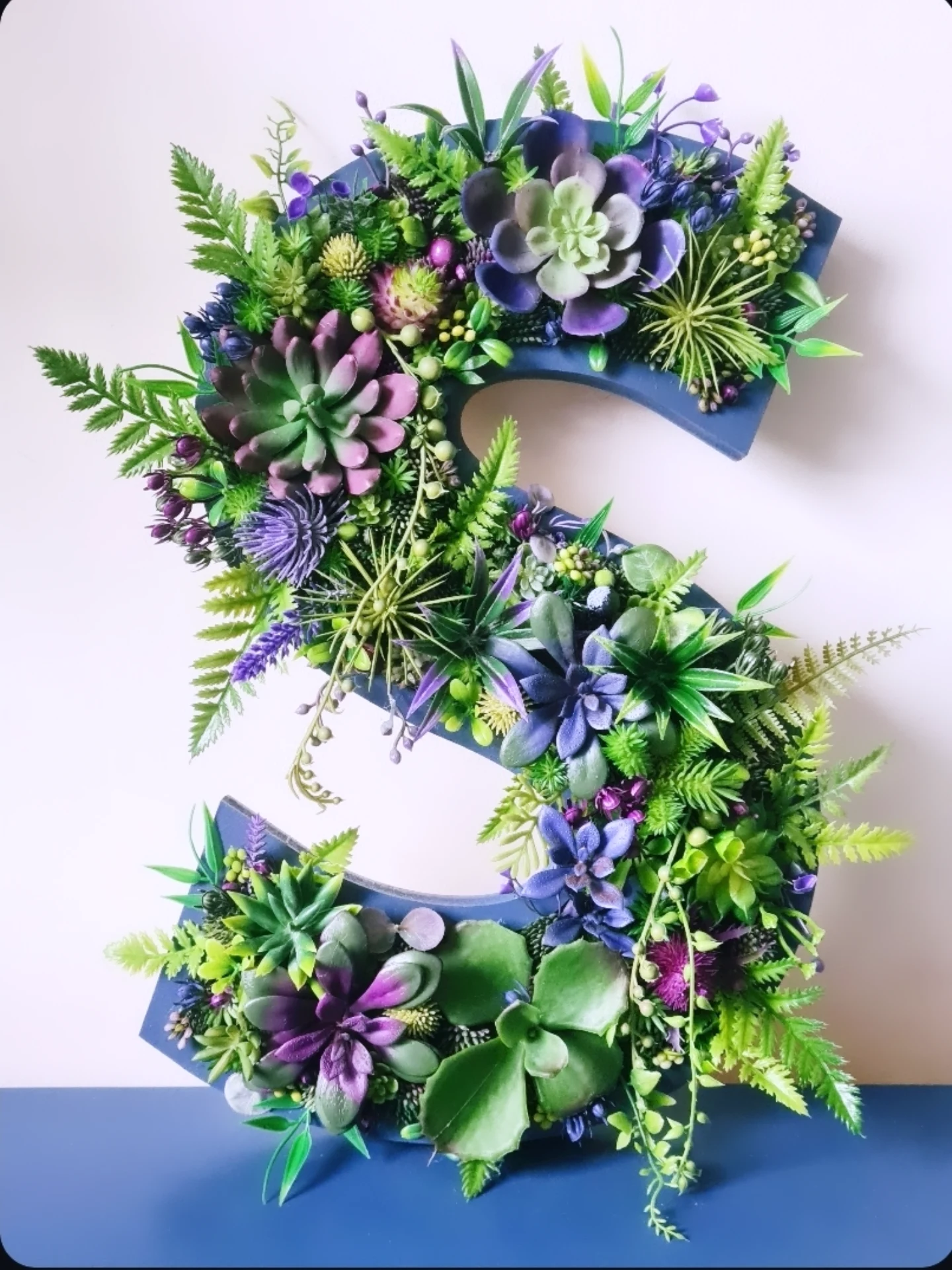 Botanical Faux Succulent Wall Letter (40cm/16" or 50cm/20" high)