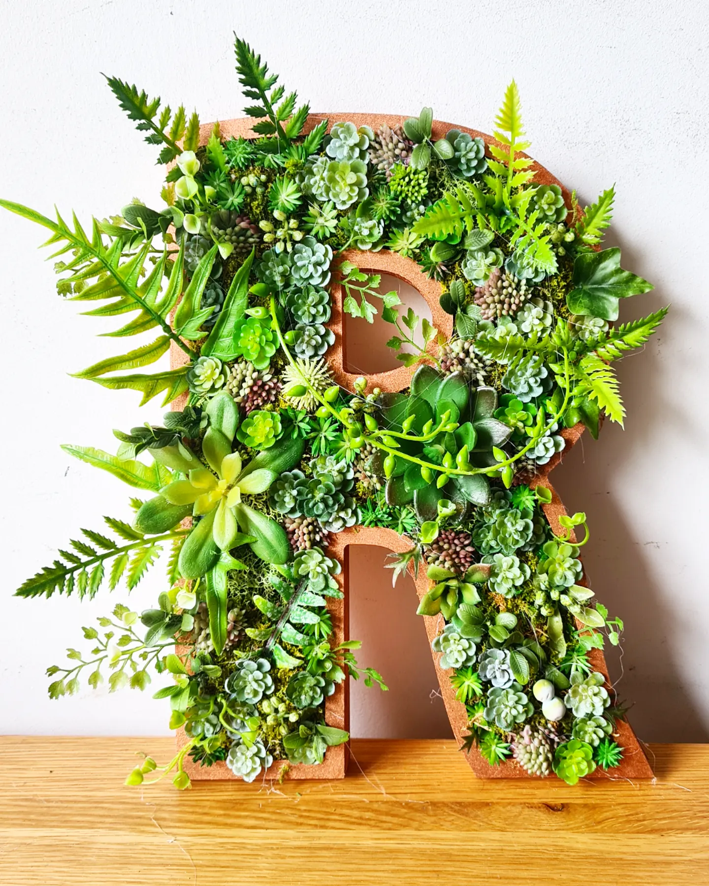 Botanical Faux Succulent Wall Letter (20cm/8" or 30cm/12" high)