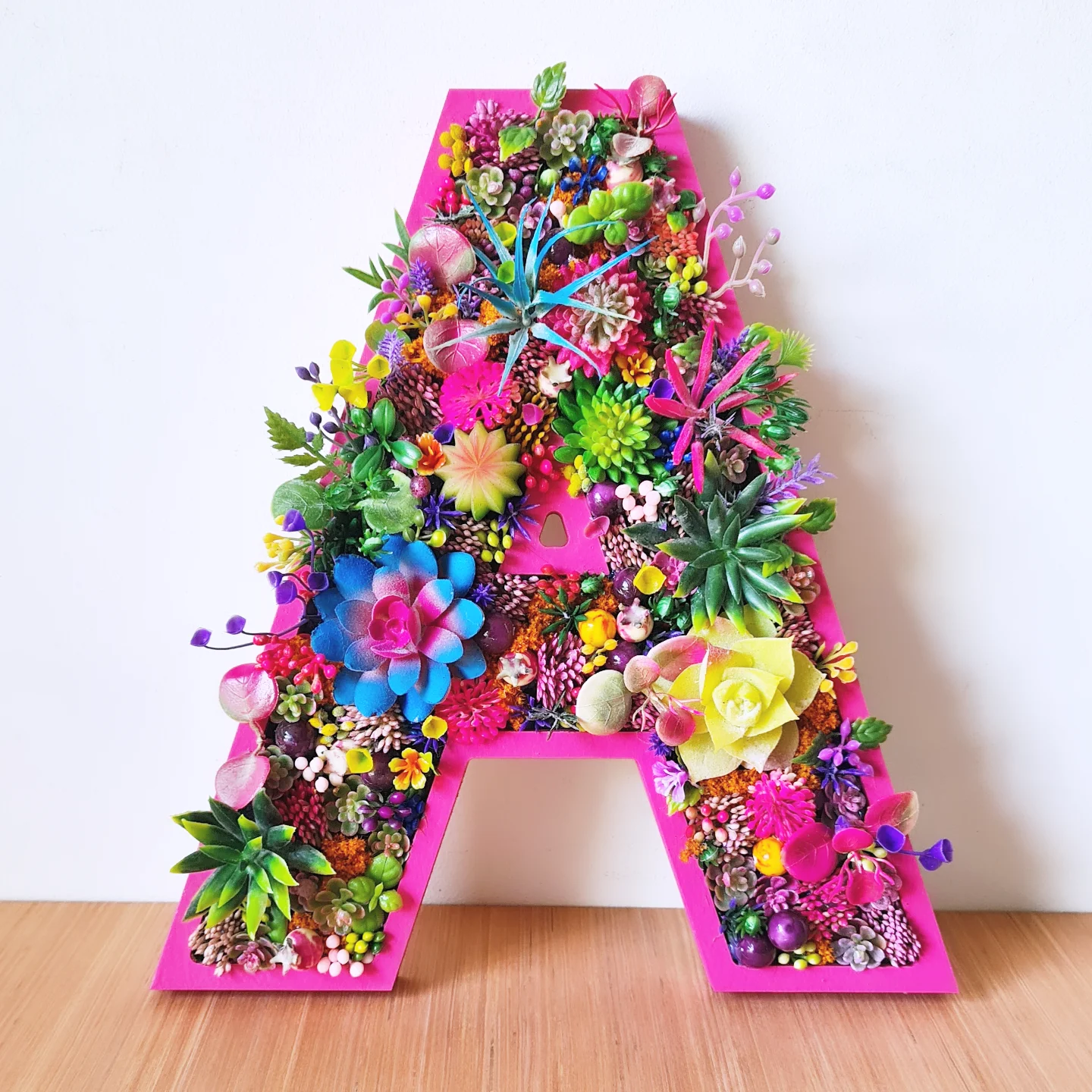 Vibrant Faux Succulent Wall Letter (40cm/16" or 50cm/20" high)