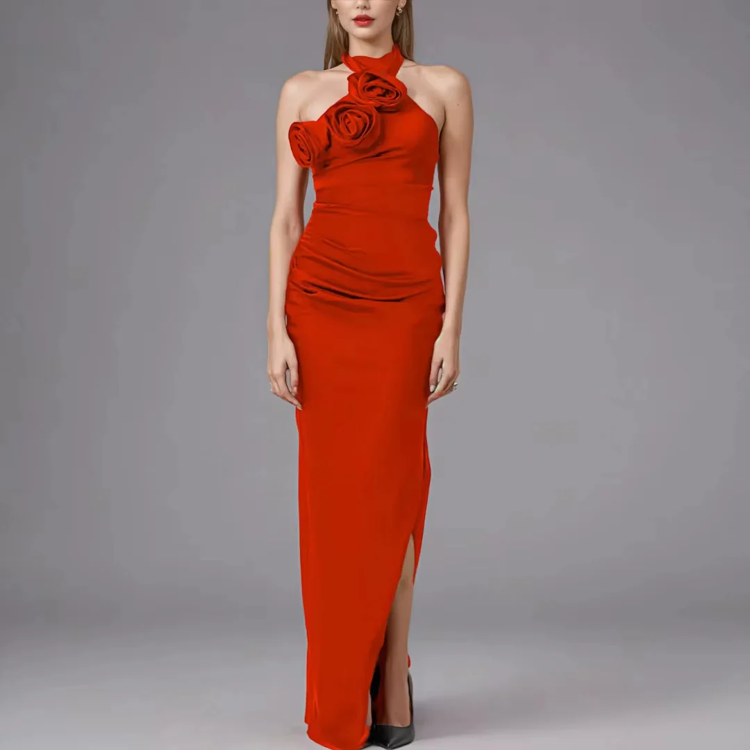 Elegant Floral Evening Dress