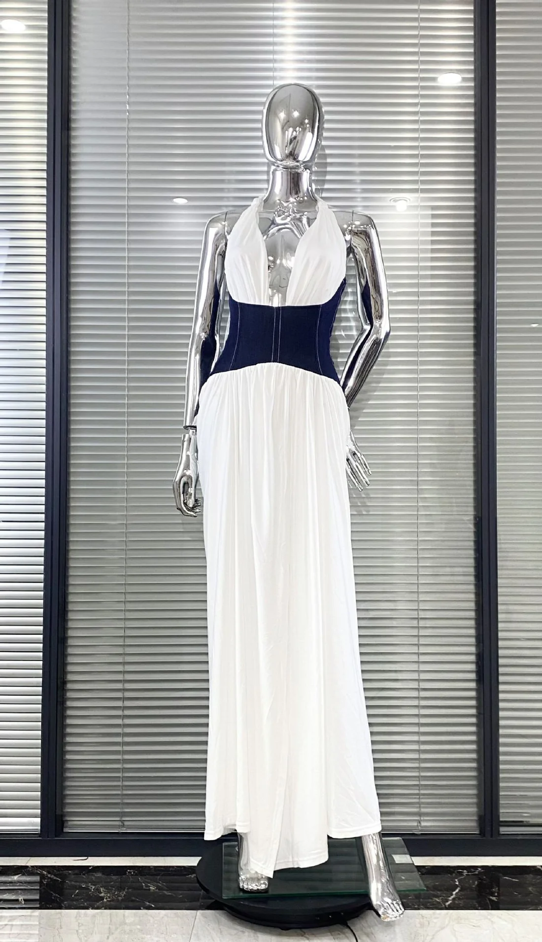 Elegant White Halter Maxi Dress