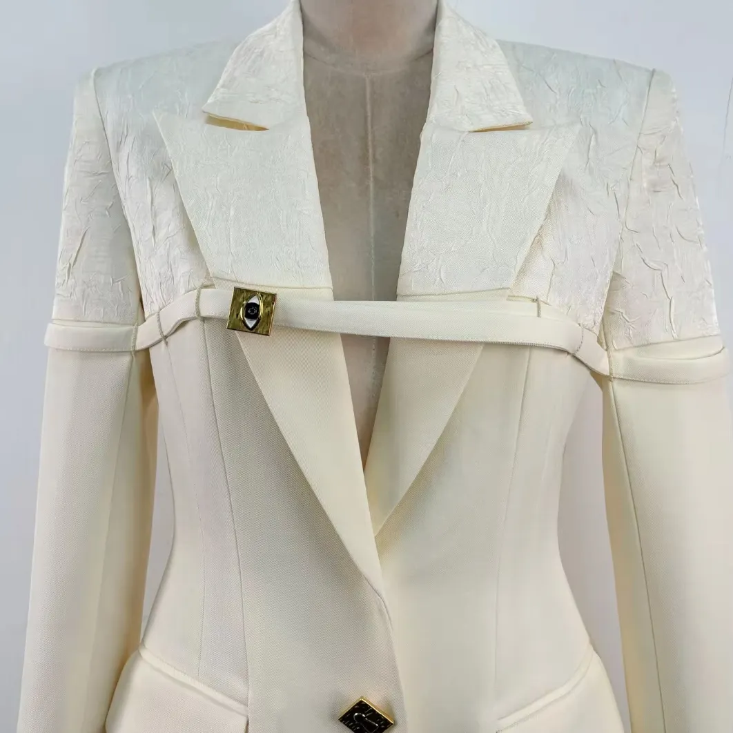 Elegant Double-Breasted Long Coat Dress