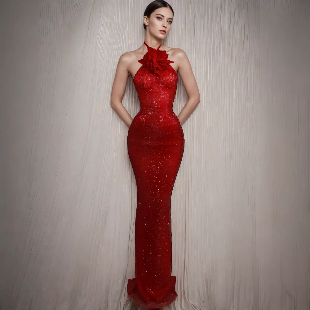 Elegant Red Evening Gown