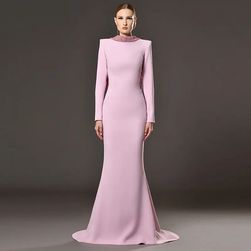 Elegant Pink Evening Gown