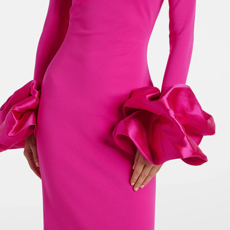 Fuchsia Statement Sleeve Gown