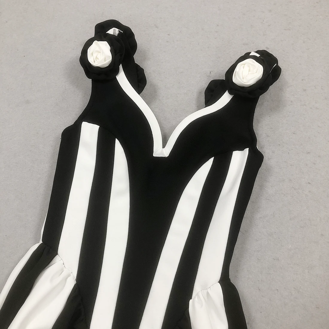 Elegant Black & White Evening Gown