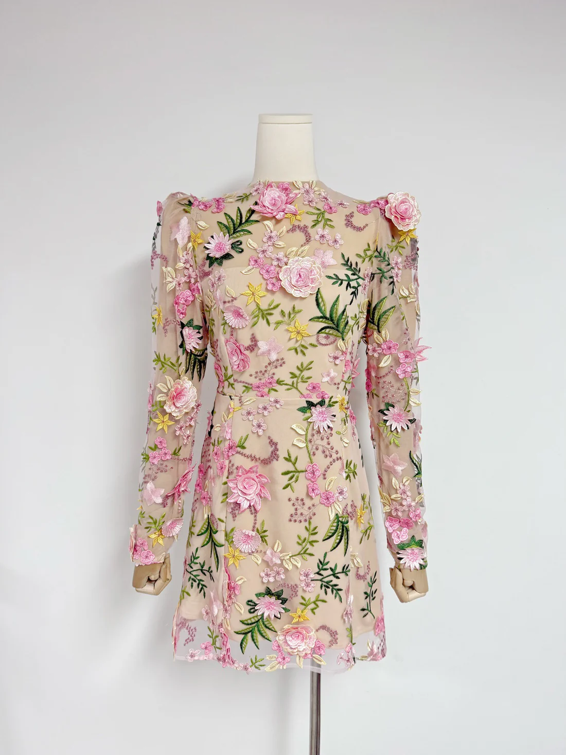 Floral Embroidered Mini Dress