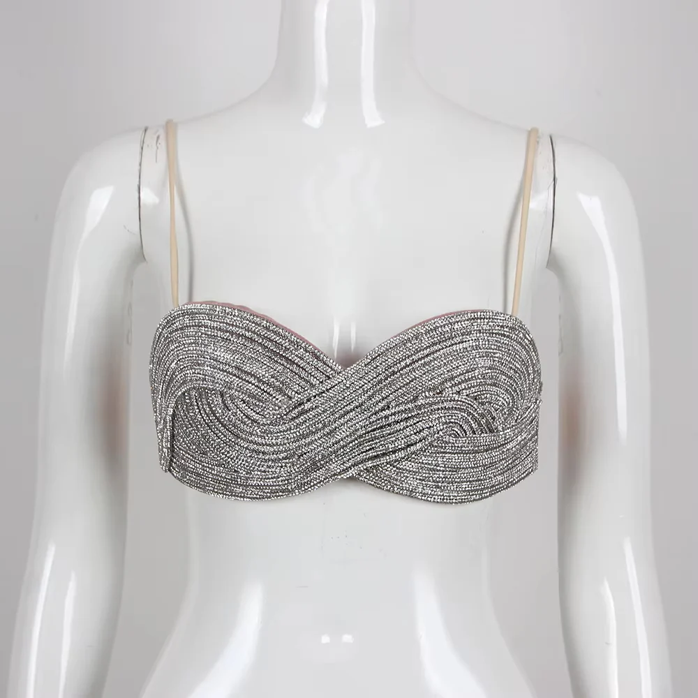 Silver Glitter Bralette
