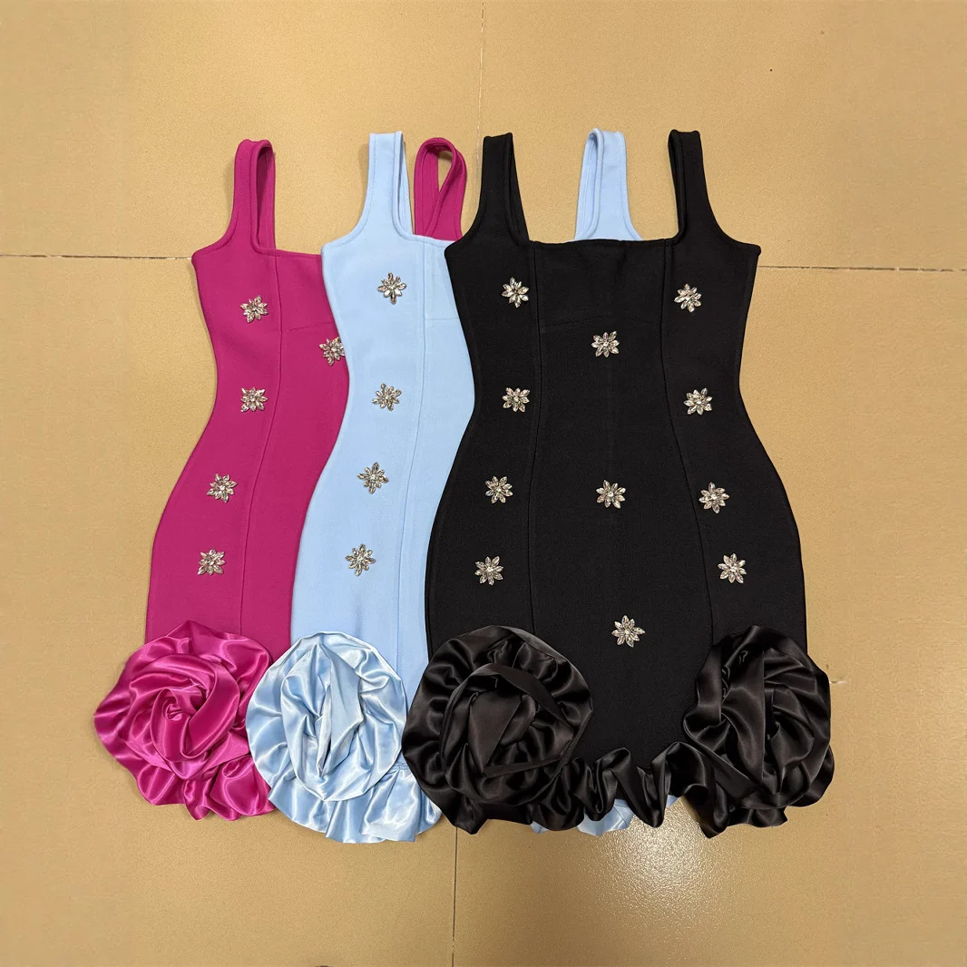 Floral Embellished Sleeveless Dresses