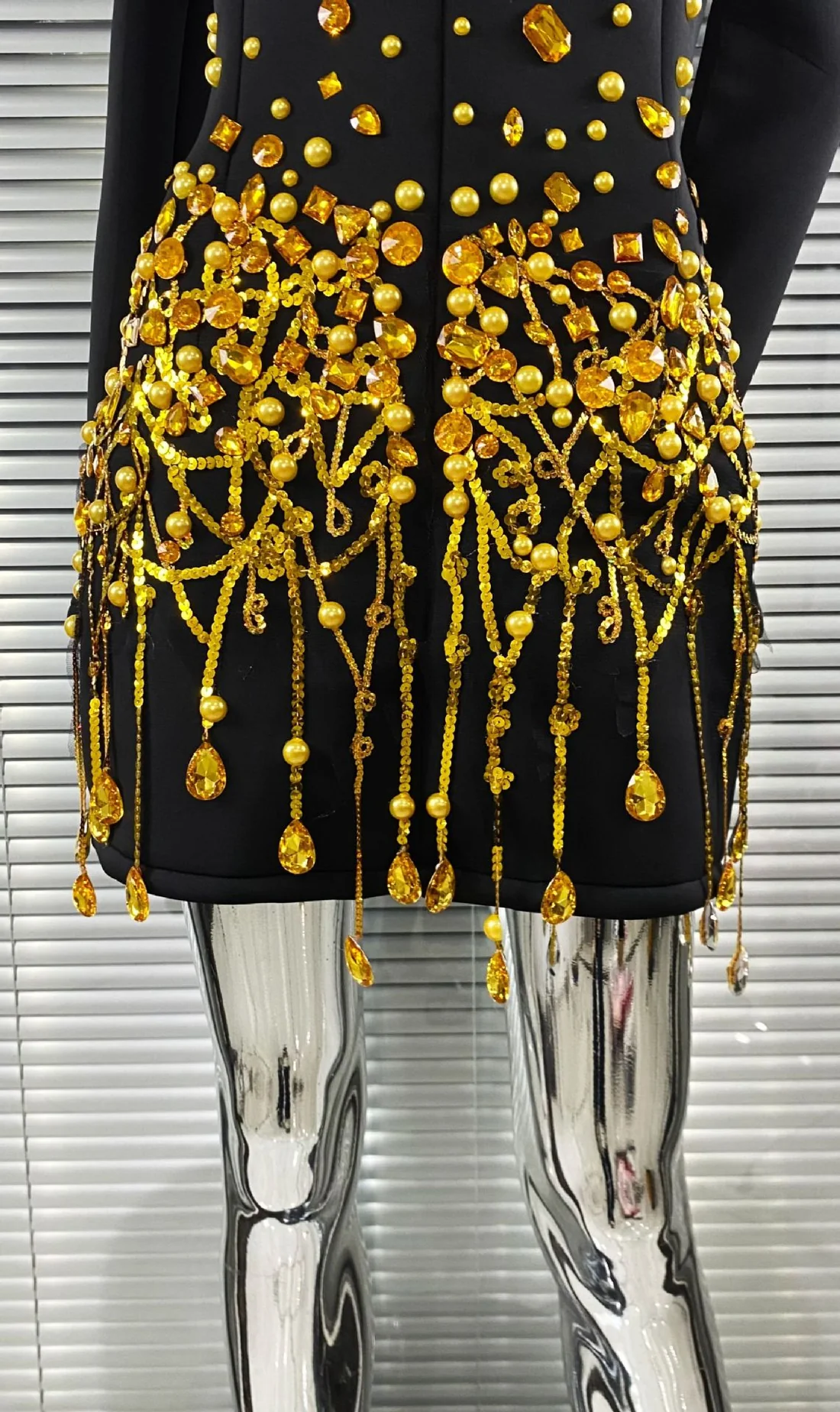 Embellished Black Cocktail Dress