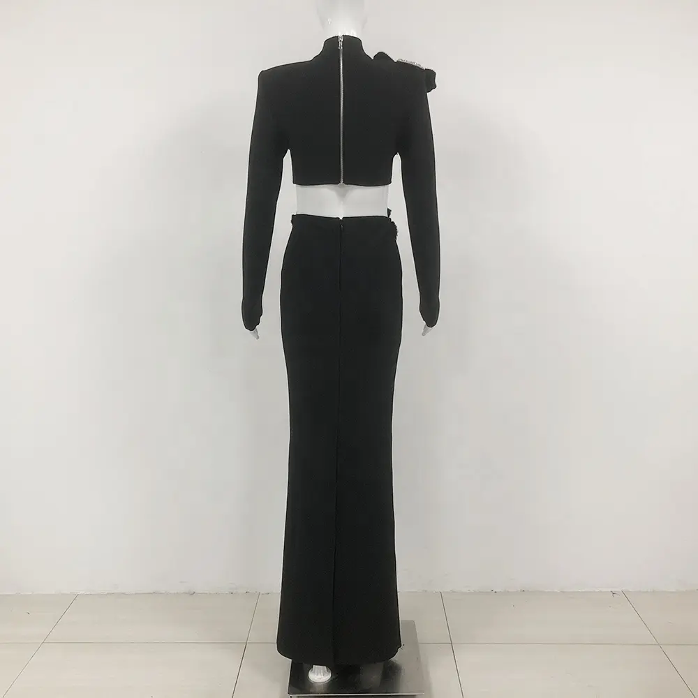 Embellished Black Evening Set